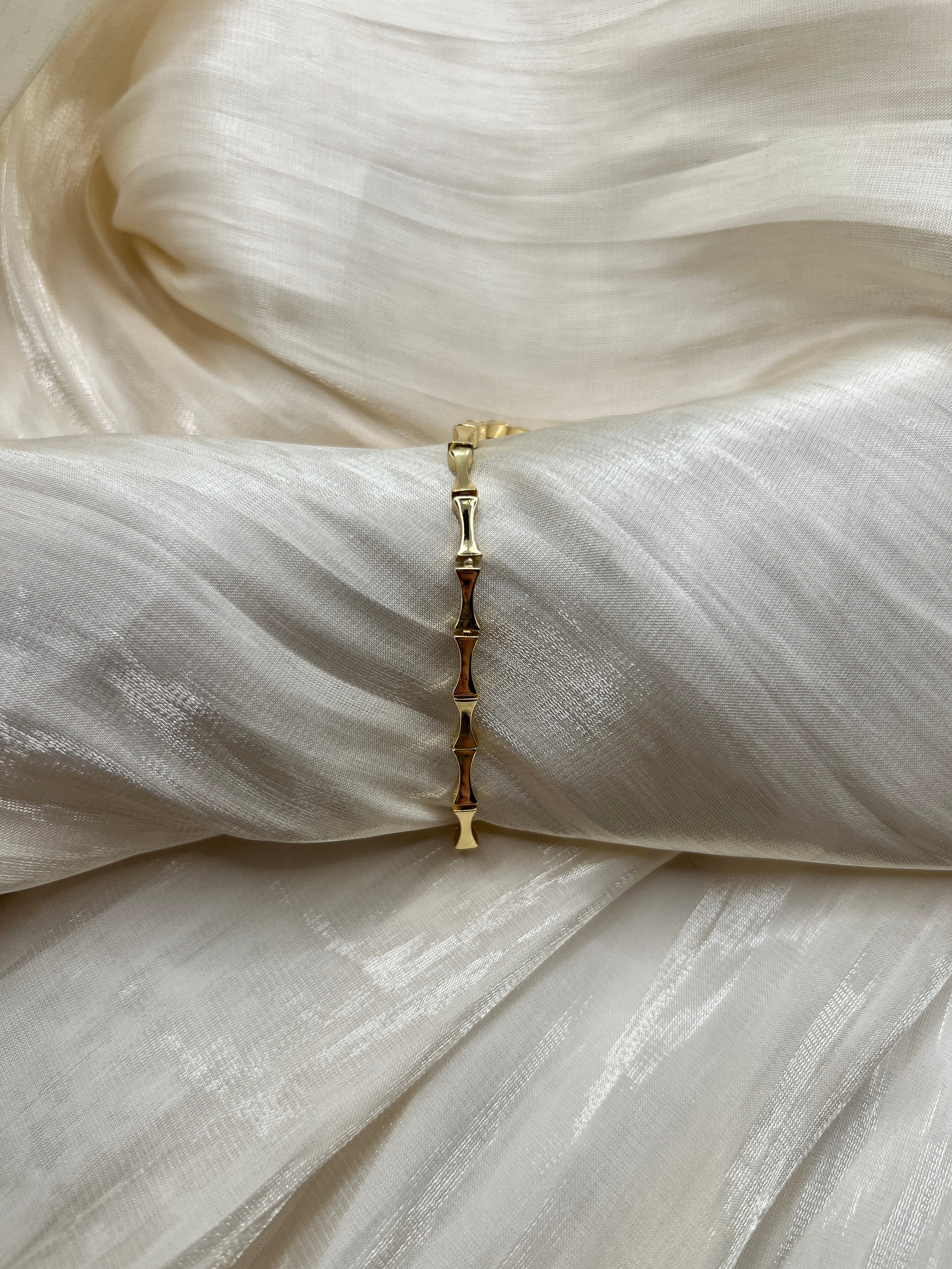 Sculpted Wave Bracelet – Elenya | 14K Gold Plated