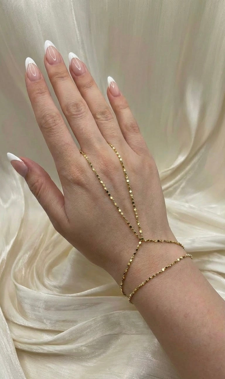 Serenelle Dot Hand Chain – 14K Gold Plated