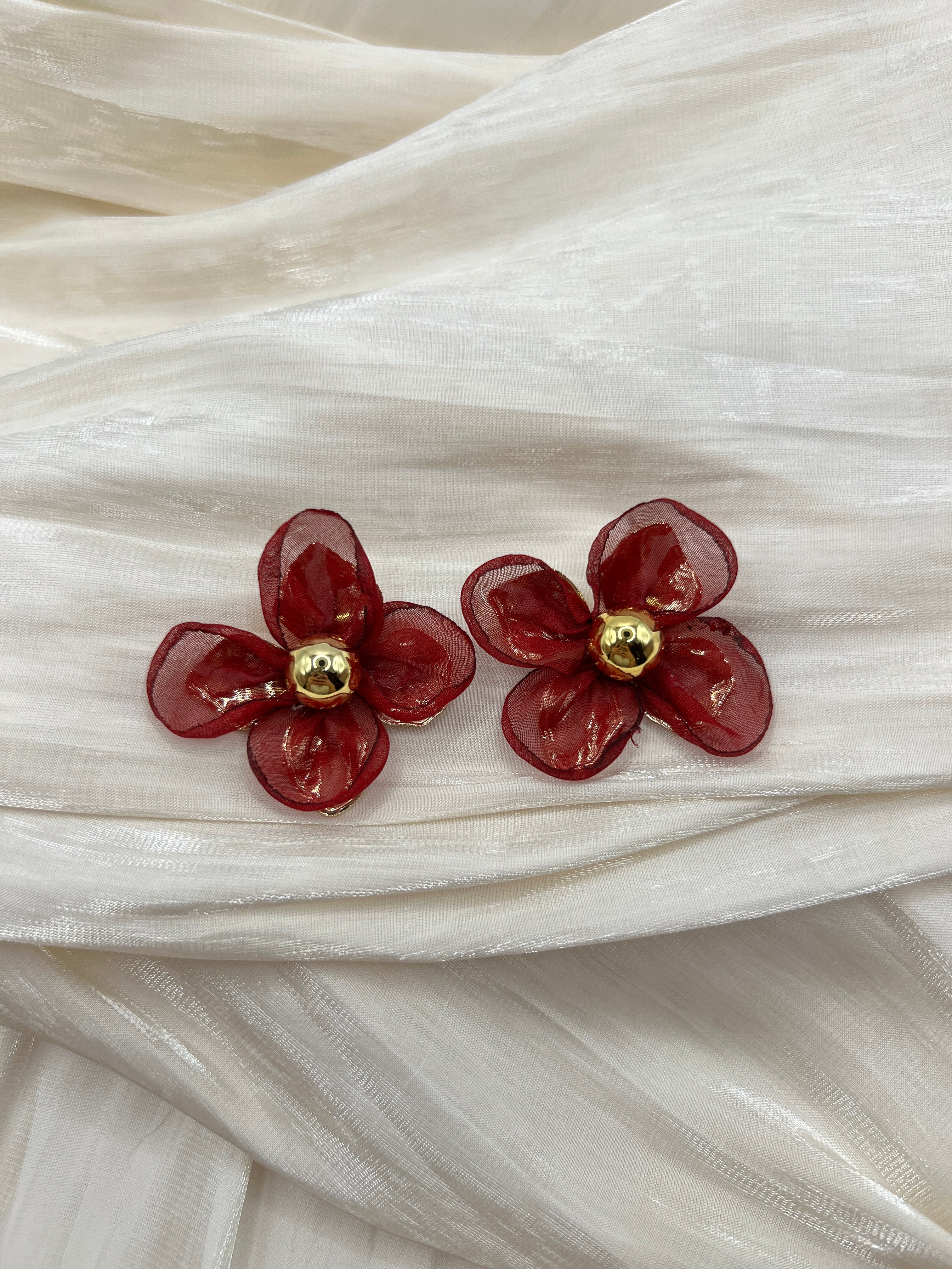 Sheer Bloom Statement Earrings – Lunelle