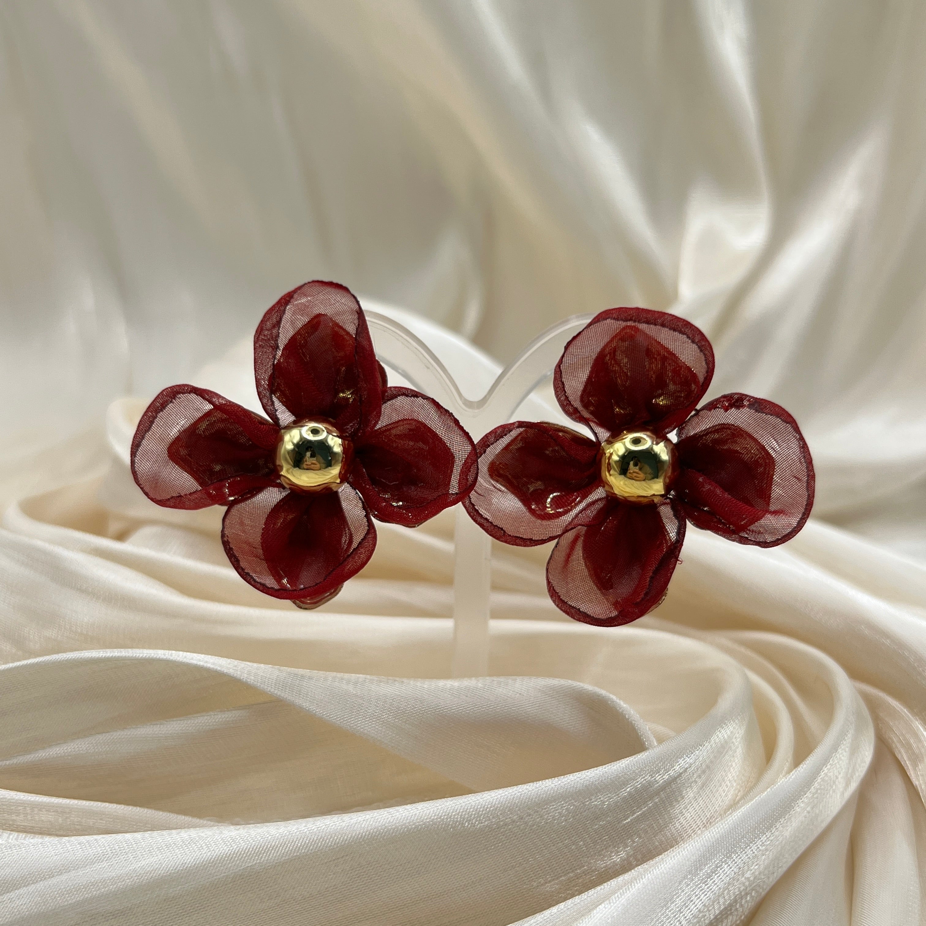 Sheer Bloom Statement Earrings – Lunelle