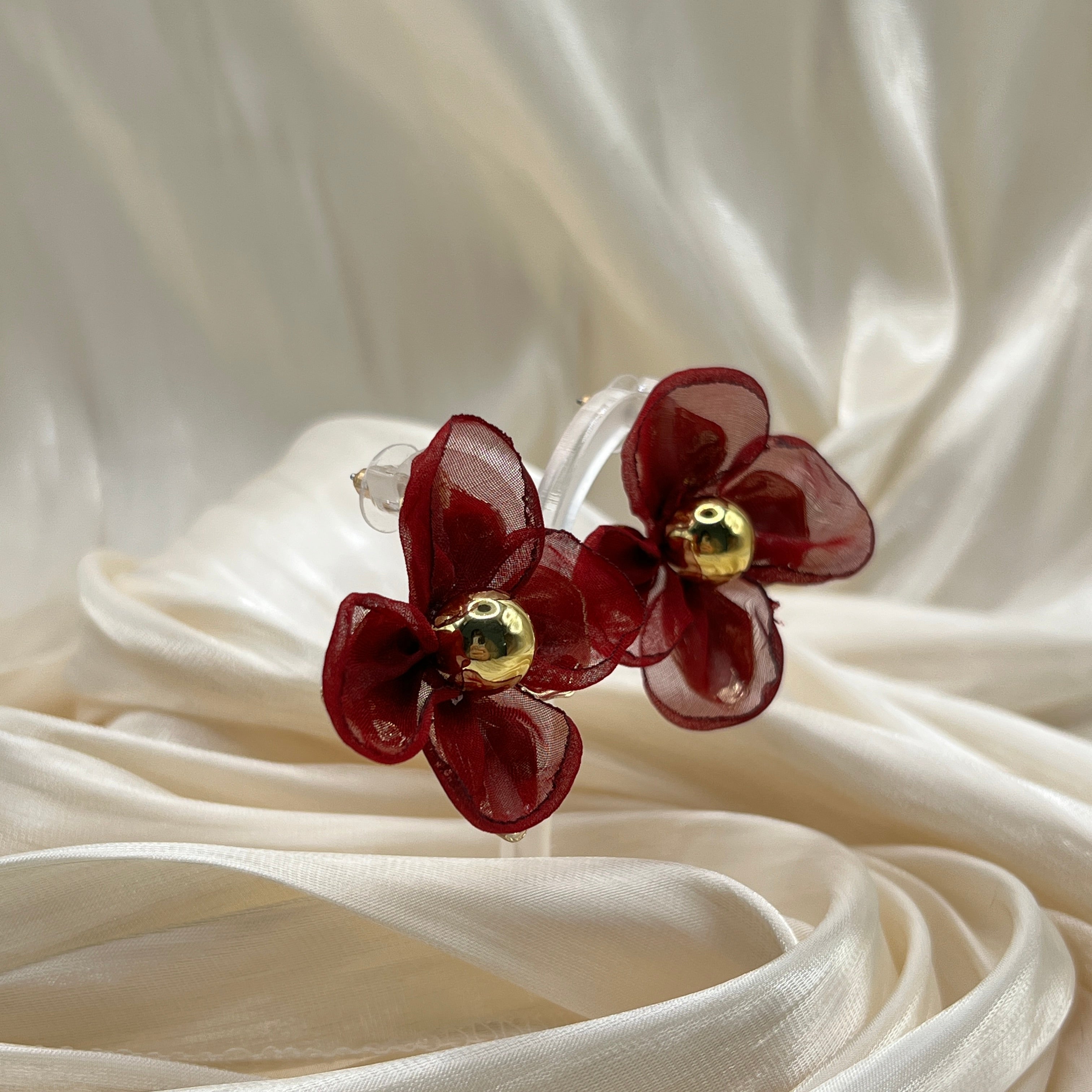 Sheer Bloom Statement Earrings – Lunelle