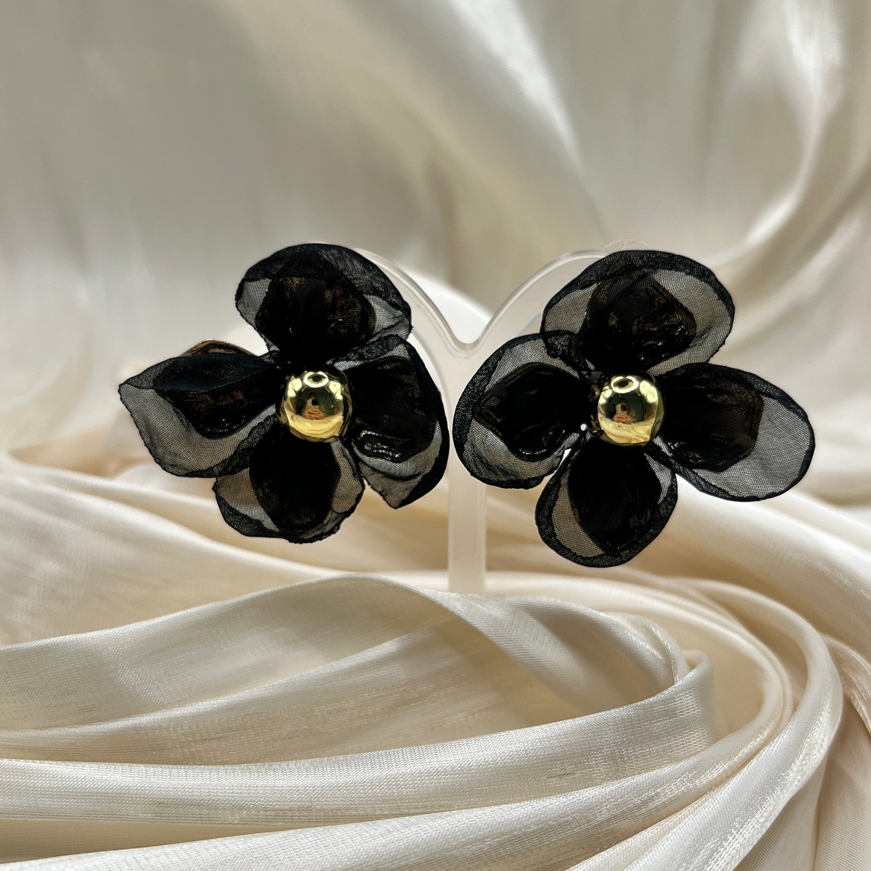 Sheer Bloom Statement Earrings – Lunelle