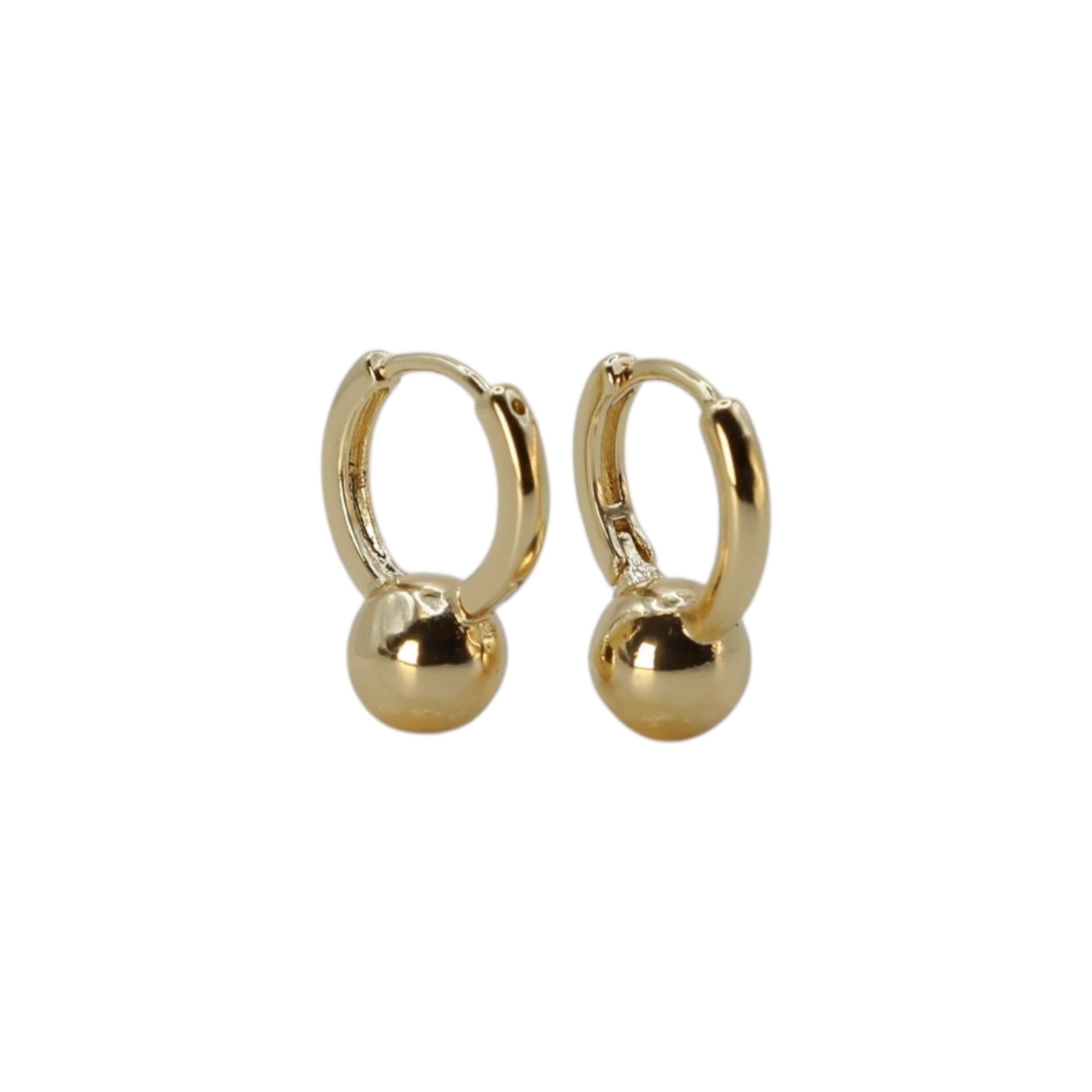 Sphere Drop Hoop Earrings Gold – Serelith