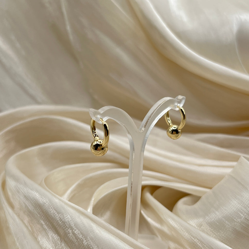 Sphere Drop Hoop Earrings Gold – Serelith