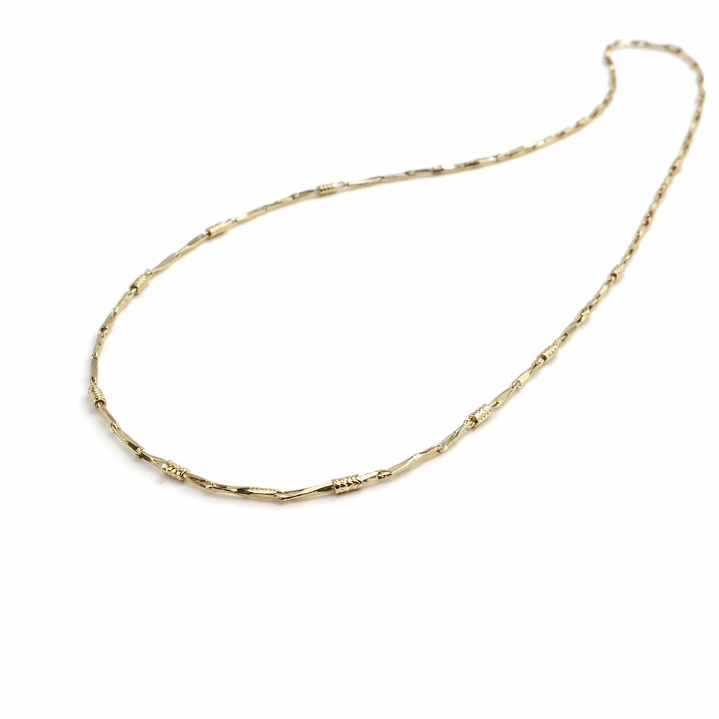 Textured Bar Chain Necklace – Lioren | 14K Gold Plated